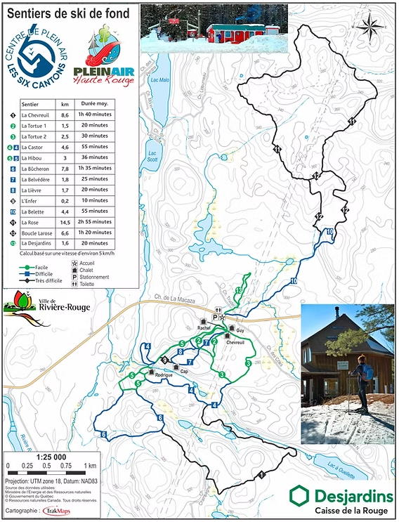 Le Centre de plein air Les 6 Cantons : ski de fond et raquette à Rivière-Rouge