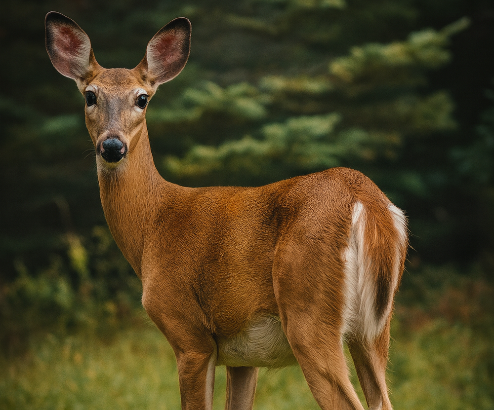 Cerf de Virginie (chevreuil) avec queue blanche relevée